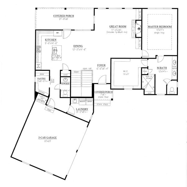 Architectural House Design - Ranch Floor Plan - Main Floor Plan #437-88