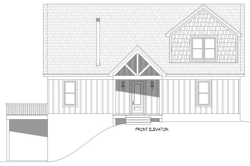 House Blueprint - Exterior - Front Elevation 3 for Farmhouse House Plan #932-555 - 3 bed, 2 bath