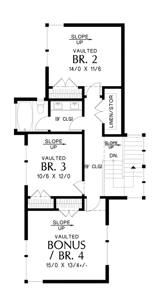 Dream House Plan - Contemporary Floor Plan - Upper Floor Plan #48-1067