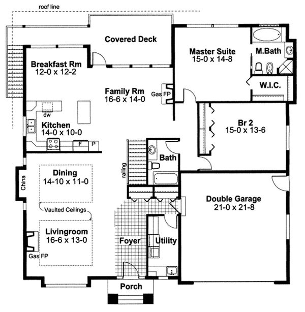 Architectural House Design - Mediterranean Floor Plan - Main Floor Plan #126-229