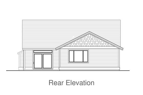 Exterior - Rear Elevation for Craftsman House Plan #53-496 - 3 bed, 2 bath