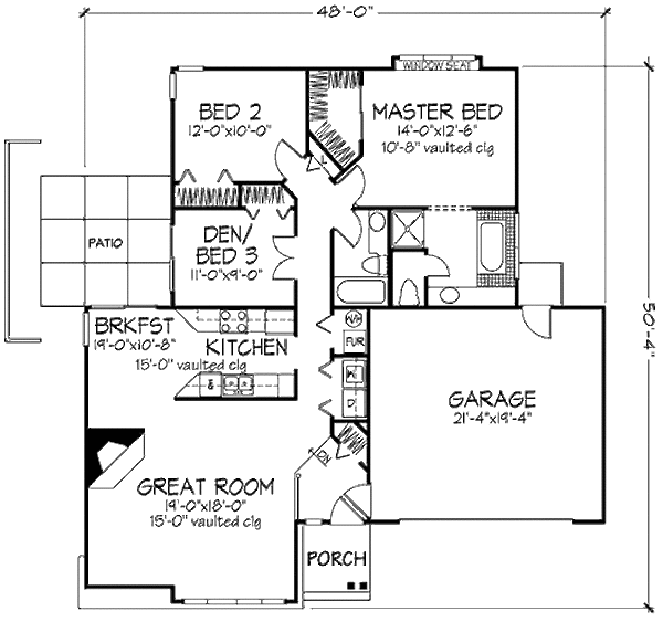 House Plan Design - Traditional Floor Plan - Main Floor Plan #320-434