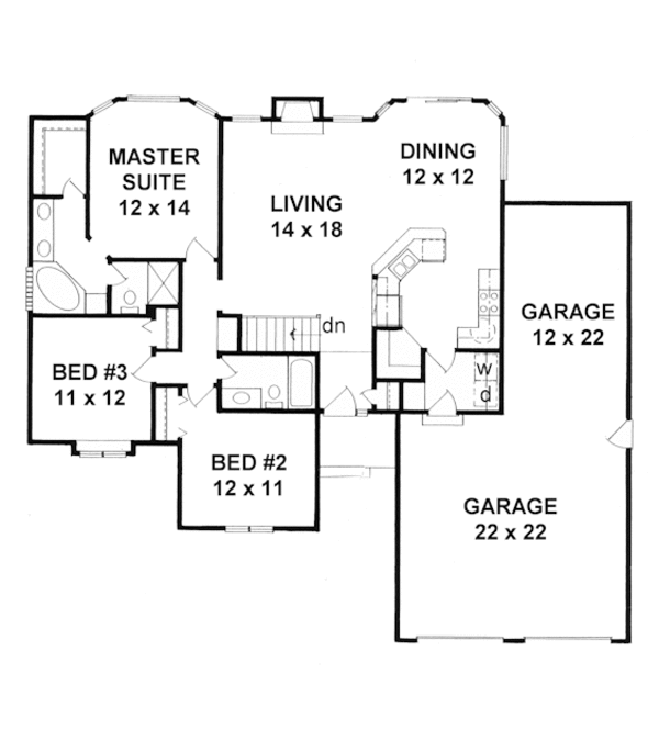 House Design - Mediterranean Floor Plan - Main Floor Plan #58-212
