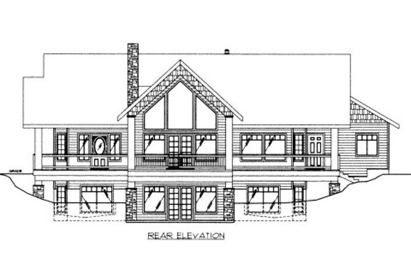 Architectural House Design - Exterior - Rear Elevation for Bungalow House Plan #117-623 - 3 bed, 3 bath