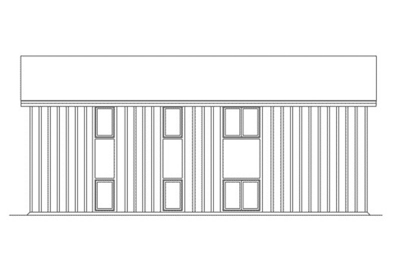 Architectural House Design - Exterior - Rear Elevation for Modern House Plan #57-284 - 2 bed, 1 bath