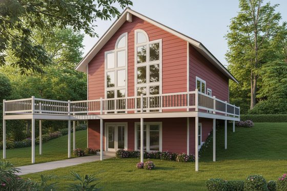 Exterior - Front Elevation for Modern House Plan #100-457 - 2 bed, 2 bath