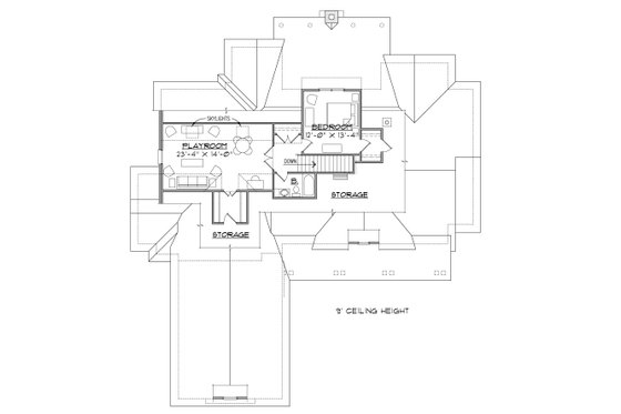 Floor Plan - Upper Floor for Country House Plan #1054-28 - 4 bed, 4.5 bath