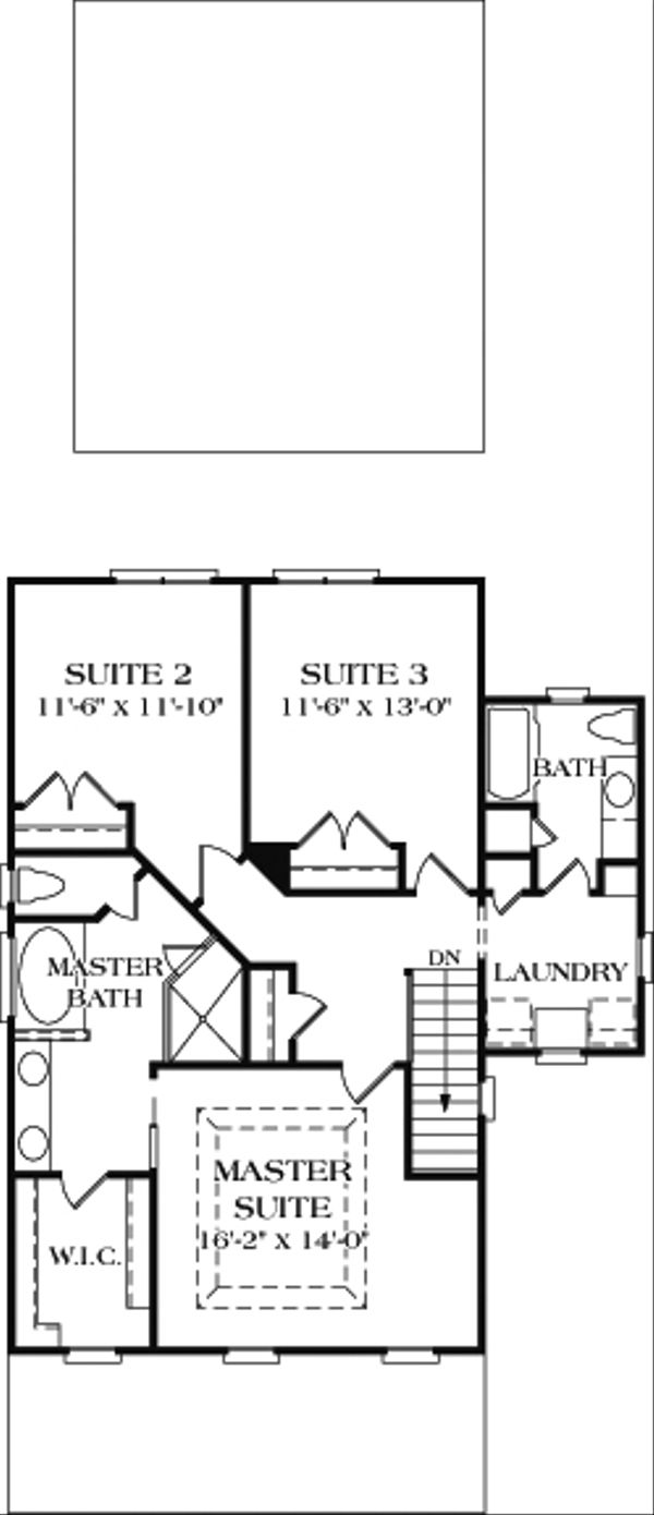 Farmhouse Floor Plan - Upper Floor Plan #453-2