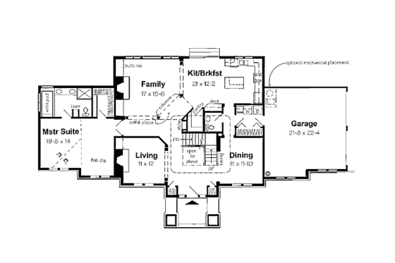Floor Plan - Main Floor for Traditional House Plan #312-821 - 4 bed, 2.5 bath