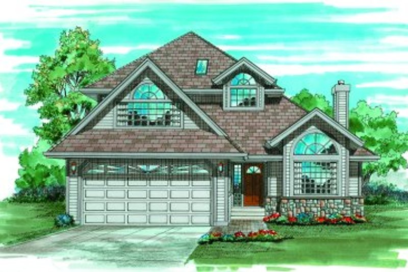 Traditional Style House Plan - 3 Beds 2.5 Baths 2109 Sq/Ft Plan #47-578 Exterior