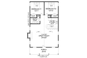 Floor Plan - Main Floor for Country House Plan #932-199 - 2 bed, 1 bath