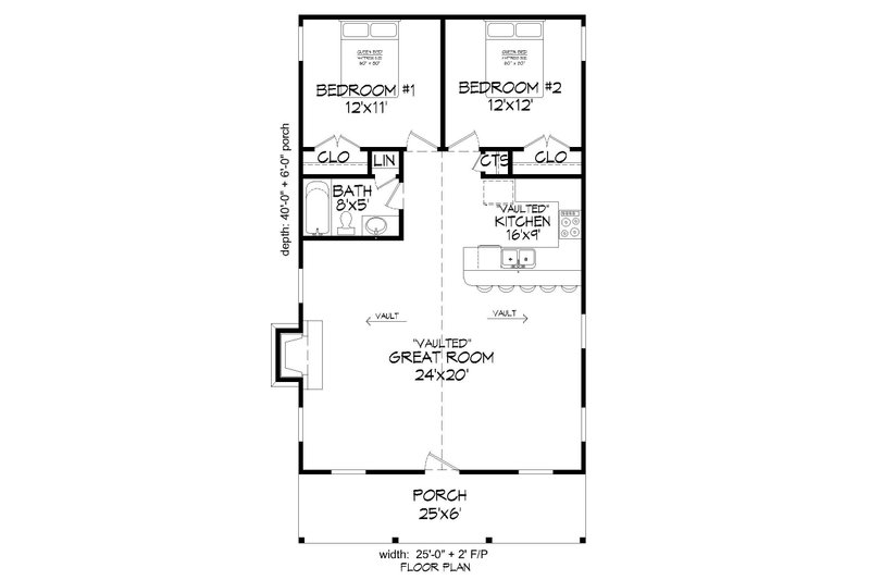 Architectural House Design - Floor Plan - Main Floor for Country House Plan #932-199 - 2 bed, 1 bath