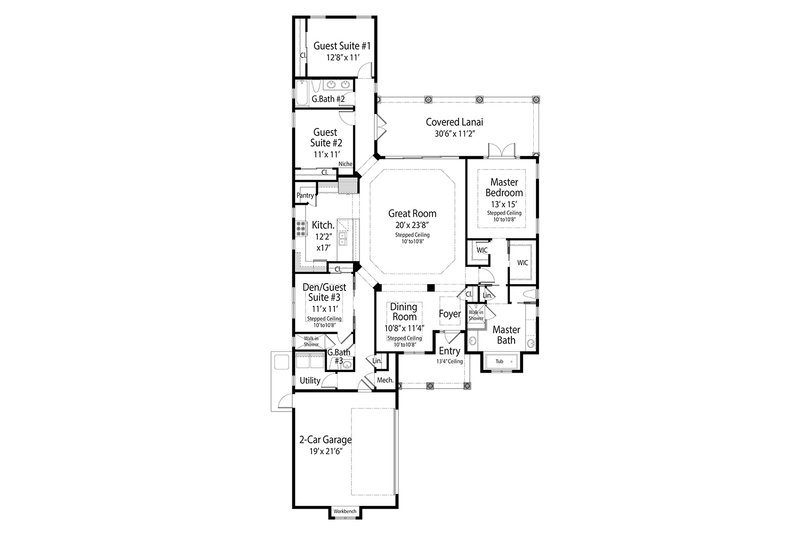 Architectural House Design - Floor Plan - Main Floor for European House Plan #938-137 - 4 bed, 3 bath