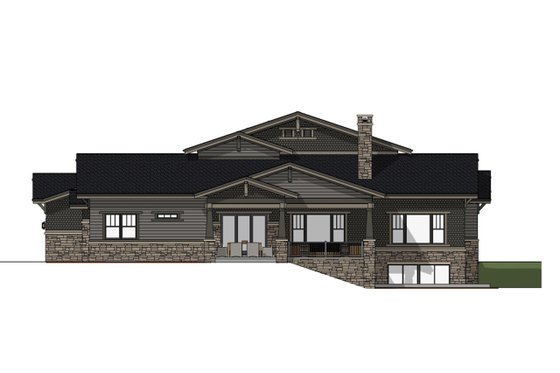Exterior - Rear Elevation 1 for Craftsman House Plan #1069-12 - 4 bed, 3.5 bath