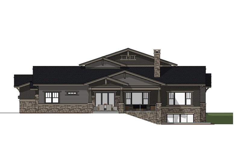 Home Plan - Exterior - Rear Elevation 1 for Craftsman House Plan #1069-12 - 4 bed, 3.5 bath