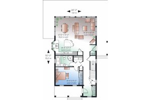 Floor Plan - Main Floor for Traditional House Plan #23-825 - 3 bed, 2 bath