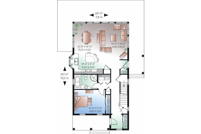 Dream House Plan - Floor Plan - Main Floor for Traditional House Plan #23-825 - 3 bed, 2 bath