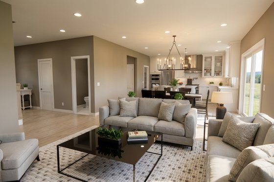 Interior - Family Room for Craftsman House Plan #51-1525 - 3 bed, 2.5 bath