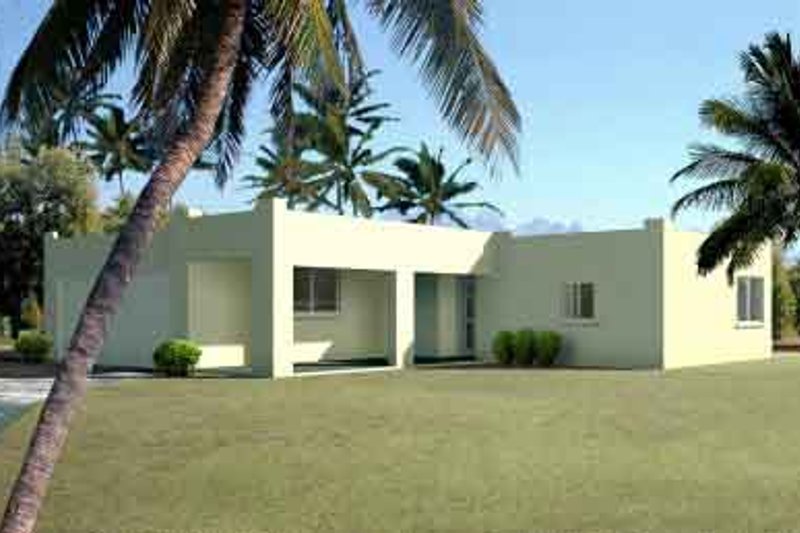 Architectural House Design - Adobe / Southwestern Exterior - Front Elevation Plan #1-1061