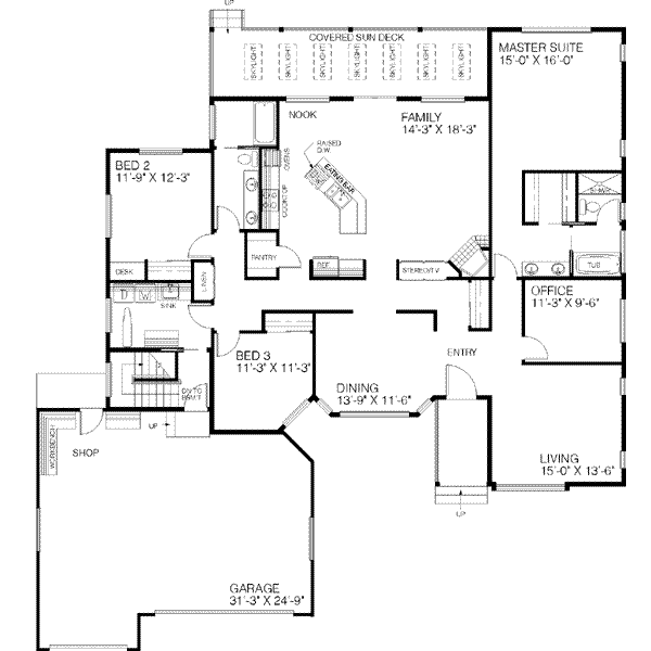 Dream House Plan - Ranch Floor Plan - Main Floor Plan #60-218
