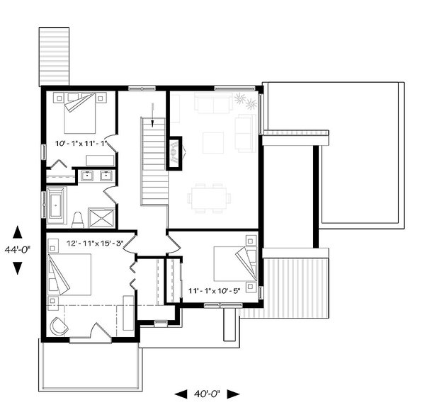 Modern Floor Plan - Upper Floor Plan #23-2308