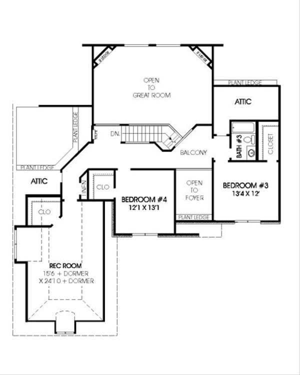 European Floor Plan - Upper Floor Plan #424-268