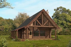 Log Exterior - Front Elevation Plan #117-600