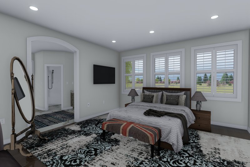 House Blueprint - Interior - Master Bedroom for Craftsman House Plan #1060-106 - 5 bed, 4 bath