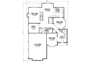 Floor Plan - Main Floor for European House Plan #9-114 - 4 bed, 3.5 bath