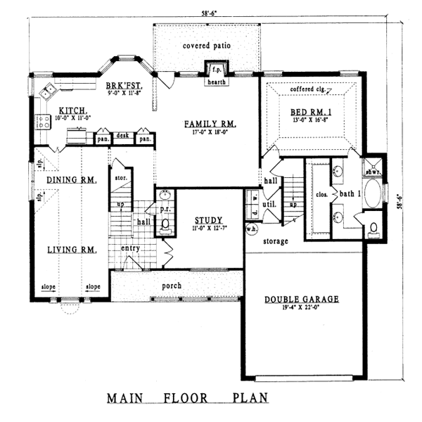 Traditional Floor Plan - Main Floor Plan #42-218