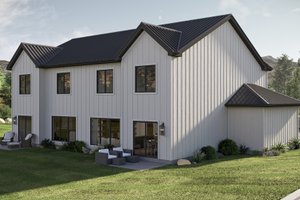 Exterior - Rear Elevation 1 for Farmhouse House Plan #455-750 - 3 bed, 2.5 bath