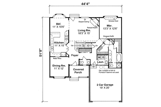 Floor Plan - Main Floor for Traditional House Plan #312-462 - 4 bed, 2.5 bath