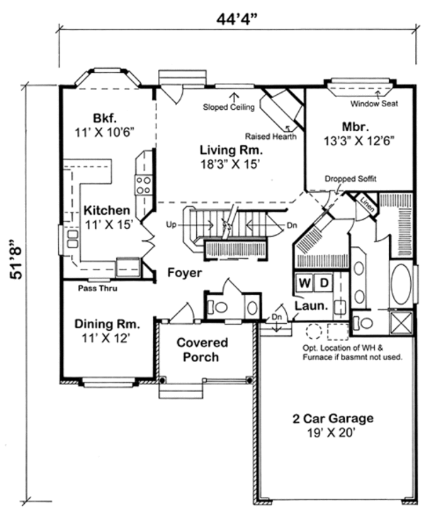 Traditional Floor Plan - Main Floor Plan #312-462