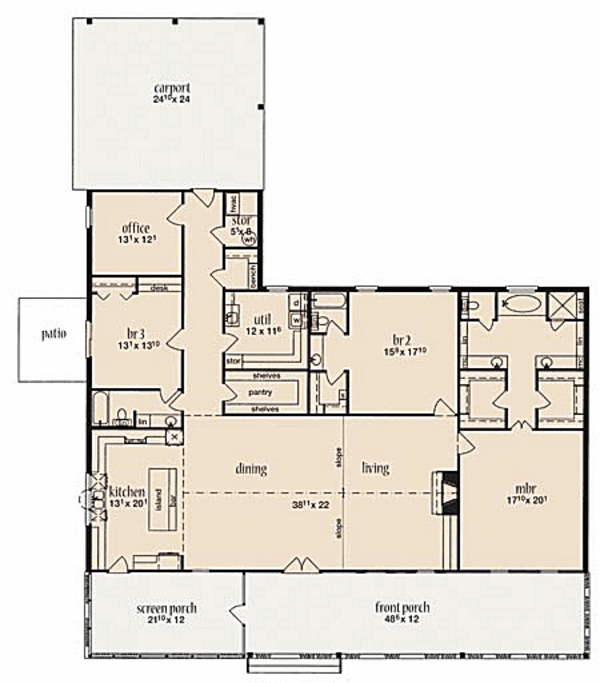 Home Plan - Modern Floor Plan - Main Floor Plan #36-495