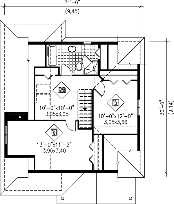 Country Floor Plan - Upper Floor Plan #25-2083