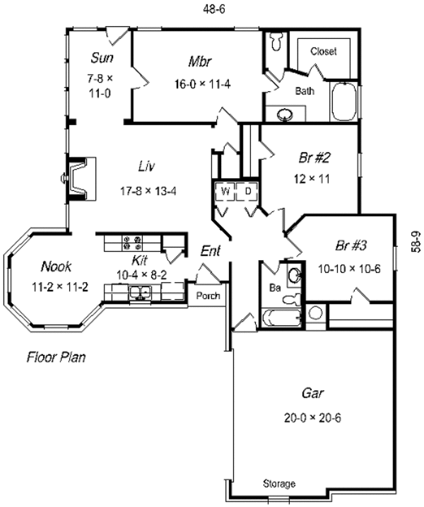 Traditional Floor Plan - Main Floor Plan #329-182
