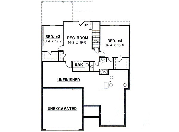 European Floor Plan - Lower Floor Plan #67-345