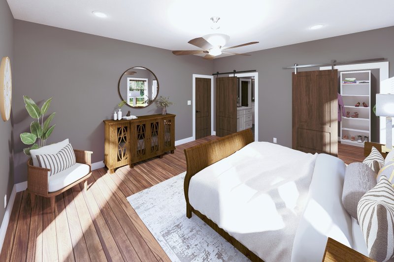 Architectural House Design - Interior - Master Bedroom for Farmhouse House Plan #44-248 - 4 bed, 3 bath