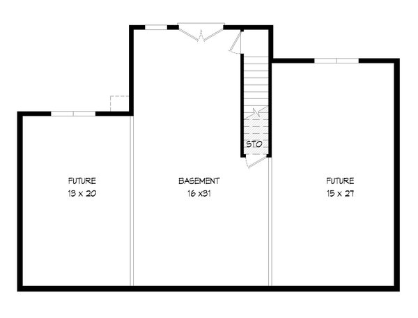 House Blueprint - Traditional Floor Plan - Lower Floor Plan #932-505