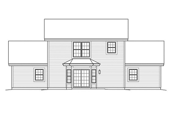 Exterior - Rear Elevation for Craftsman House Plan #57-395 - 1 bed, 1.5 bath