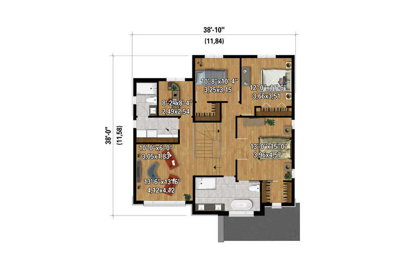 Dream House Plan - Floor Plan - Upper Floor for Contemporary House Plan #25-4989 - 3 bed, 2 bath