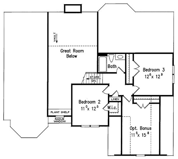 House Plan Design - Traditional Floor Plan - Upper Floor Plan #927-28