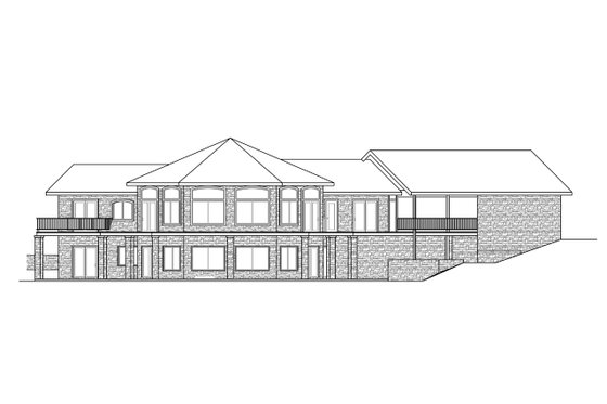 Exterior - Rear Elevation 4 for European House Plan #124-1266 - 4 bed, 4.5 bath