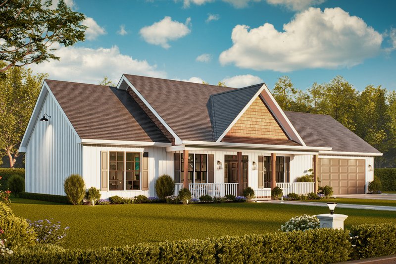 Home Plan - Exterior - Front Elevation 8 for Traditional House Plan #54-638 - 3 bed, 2 bath