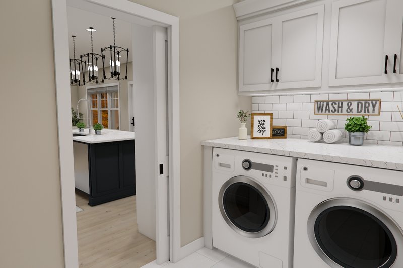 House Blueprint - Interior - Laundry for Bungalow House Plan #51-1361 - 4 bed, 3.5 bath