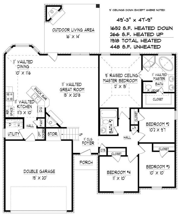 European Floor Plan - Main Floor Plan #424-412