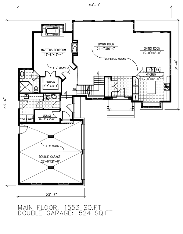 Traditional Floor Plan - Main Floor Plan #138-381