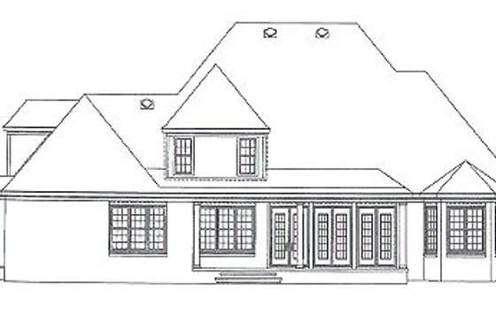 Exterior - Rear Elevation for Southern House Plan #81-1285 - 4 bed, 4 bath