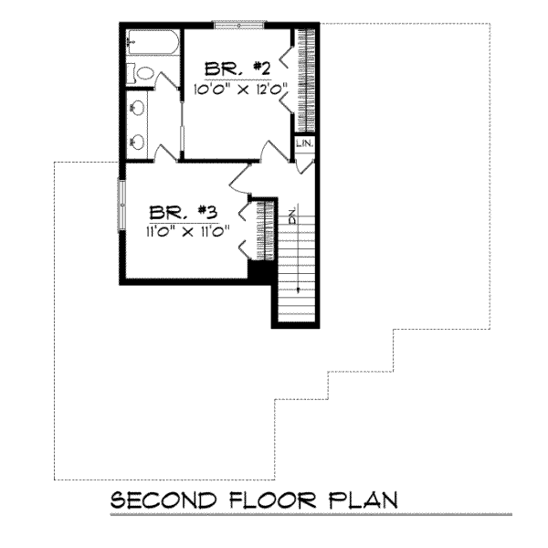 Traditional Floor Plan - Upper Floor Plan #70-112