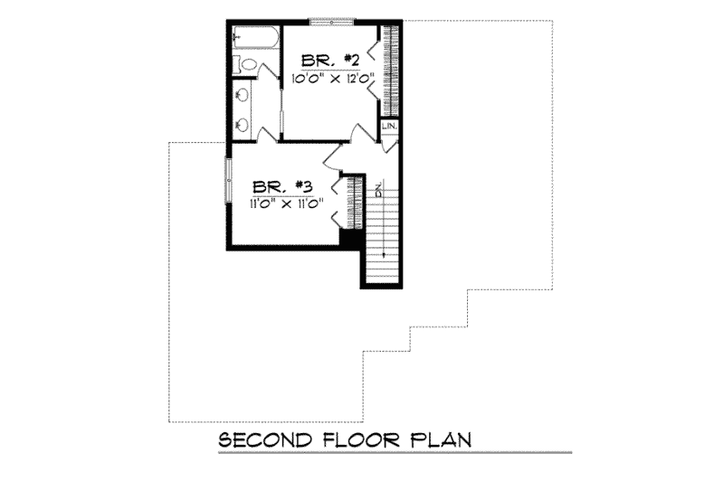 Home Plan - Floor Plan - Upper Floor for Traditional House Plan #70-112 - 3 bed, 2.5 bath